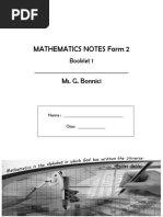 Mathematics Notes Form 2: Ms. G. Bonnici