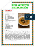 10 Recetas Nutritivas de Nuestra Región