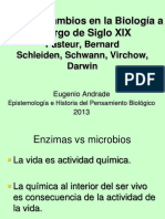 Cambios en La Biologia Del Siglo XIX. Pasteur, Bernard, Schleiden, Schwann, Virchow, Darwin