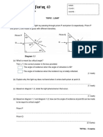 PHYSICS QUIZ (Form 4) : Topic: Light Question 1 (STRUCTURE)