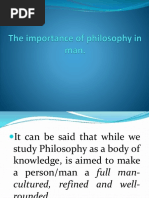 The Importance of Philosophy in Man