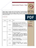 Nptel: Selected Topics in Mathematical Physics - Video Course