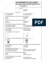 Engineering Drawing Reading Test (GD&T)