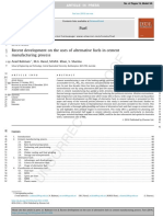 Recent Development On The Uses of Alternative Fuels in Cement Manufacturing Process