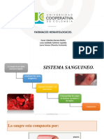 Farmacos Hematologicos.: Karen Valentina Barrera Muñoz Laura Jasbleidy Gutiérrez Agudelo Laura Ximena Cifuentes Fernández