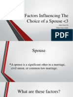 Factors Influencing The Choice of A Spouse