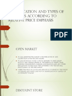 Classification and Types of Retailers According To Relative Price Emphasis