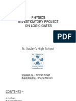 Physics Investigatory Project On Logic Gates