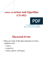 Data Structure and Algorithm (CS-102) : Dr. Manmath N. Sahoo Dept. of CSE, NIT Rourkela