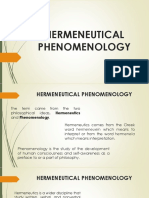 Hermeneutical Phenomenology