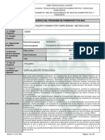 Infome Programa de Formación Titulada ESPECIALIZACION GTHXC 122320