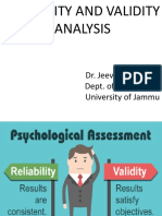 Reliability and Validity Analysis: Dr. Jeevan Jyoti Dept. of Commerce University of Jammu