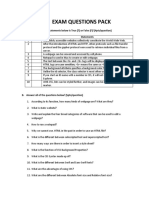 Exam Questions Pack: A. Determine That The Statements Below Is True (T) or False (F) ! (4pts/question) No. T/F Statements