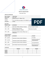 Curriculum Vitae: Research Cooperation Project