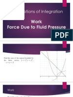 Applications of Integration: Work Force Due To Fluid Pressure