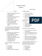 Test Oral Mucosa MCQs