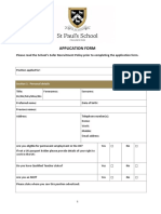 Application Form: Please Read The School's Safer Recruitment Policy Prior To Completing The Application Form