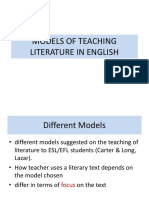 Models of Teaching Literature in English