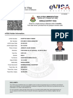 Malaysia Evisa Certificate - Mohammad Bijoy - Uddin