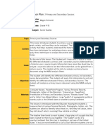 Primary and Secondary Source Lesson Plan