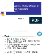 Course Name: CS302-Design An Analysis of Algorithm: Credit Hours: 3