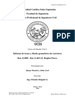 Informe de Trazo y Diseño Geométrico de Carretera Km. 0+000 - KM 2+463.33. Región Pasco