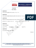 Cálculo II - Lista de Exercícios 01 para A Prova