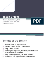 Trade Unions: TU As Organizations, Their Objectives, Functions, and Registration, Etc