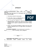 Affidavit: Republic of The Philippines) Camiling, Tarlac) S.S