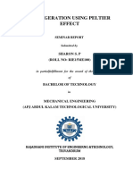 Refrigeration Using Peltier Effect