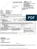 Job Work Order: For JSW Steel Limited