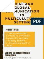 Local and Global Communication in Multiculutural Setting