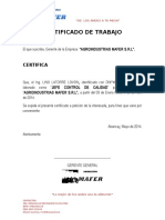 Certificado Mafer SRL