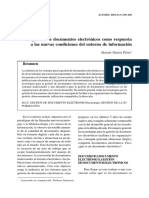 La Gestion de Documentos Electronicos Como Respuesta A Las Nuevas Condiciones Del Entorno de La Informacion