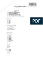 1 Answer Key A Grammar, Vocabulary, and Pronunciation