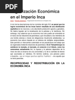 Organización Económica en El Imperio Inca