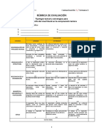 Rúbrica de Evaluación: Tipología Textual y Estrategias para El Desarrollo Del Nivel Literal en La Comprensión Lectora