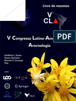 Livro de Resumos Do Congresso Aracnologia 2018