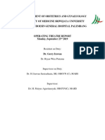 Department of Obstetrics and Gynaecology Faculty of Medicine Sriwijaya University Dr. Moh. Hoesin General Hospital Palembang