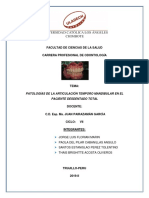 Patologías de La Articulación Temporo Mandibular en El Paciente Desdentado Total