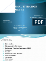 Isothermal Titration Calorimetry: Presented By: Ms. Prajakta S.Pawar. Guided by