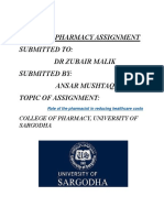 Hospital Pharmacy Assignment Submitted To: DR Zubair Malik Submitted By: Ansar Mushtaq (20) Topic of Assignment