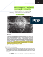 Heidegger, Una Aproximación A La Relación: Pensar, Ser, Lenguaje y Educación