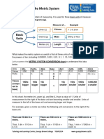 Conversions in The Metric System PDF