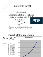 Population Growth: Continuous Addition of Births and Deaths at Constant Rates (B & D) Such That R B - D