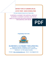 Combined Vidyavaridhi (PH.D) Entrance Test-2018 Guidelines: Rashtriya Sanskrit Vidyapeetha