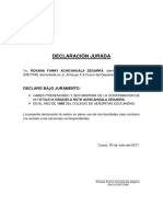 Declaración Jurada de Madrina de Confirmacion