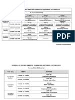 Schedule of Odd Mid Semester Examination September - October, 2019