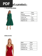 Pricing of A Product:-: 1. Fit and Flare Dress