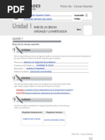 Cuadernillo de Ciencias Naturales - Primer Año - A Distancia - Clave A - Resuelto PDF